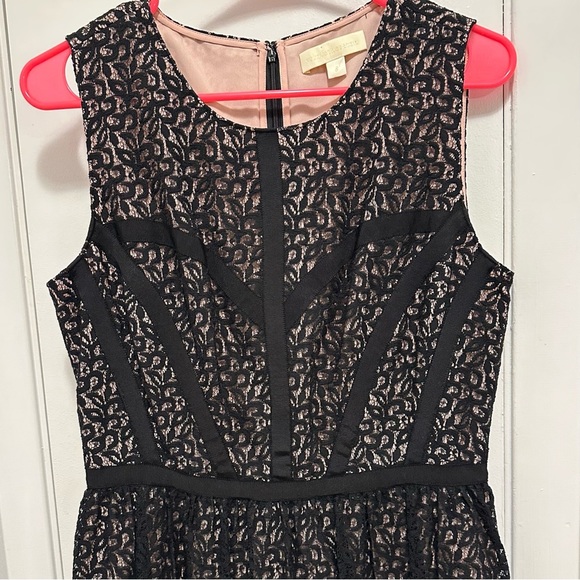 Erin Fetherston Black Lace Pink Fit Flare Mini Cocktail Dress 8 sleeveless party - Picture 3 of 10